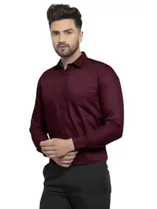 Pinkmint Men's Solid Shirt | Soft Cotton Blend | Formal Shirt | Plain | Full Sleeve - Regular Fit (Available in Plus Size and Pack of 3)