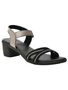 AJANTA Women Black Heel Sandal EL4007