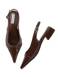 The White Pole Slingback Solid Flat Mules Bellies Sandals for Women and Girls Maroon