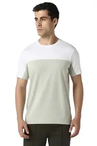 Van Heusen Men's Slim Fit T-Shirt (VFKCAATFU99173_White
