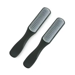Homestic Hair Brush | Flexible Bristles Brush | Hair Brush with Paddle | Straightens & Detangles Hair Brush | Suitable For All Hair Types | 2 Piece | C19-BLK-S | Small | Black