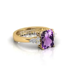 RRVGEM amethyst ring 6.25 Carat Handcrafted Finger Ring With Beautifull Stone katela/jamuniya ring Gold Plated for unisex With Lab-Certified