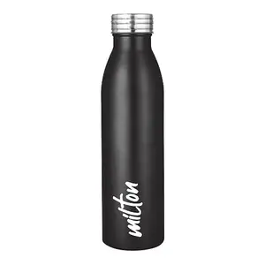 MILTON Breeze 1000 Stainless Steel Water Bottle, 1030 ml, Metallic Black | Single walled | Leak Proof | Easy Grip | Easy to Carry | Gym Bottle | Home | Kitchen | Hiking | Treking | Travel Bottle