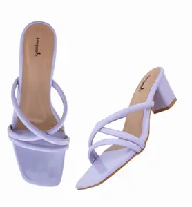 Longwalk Women Heeled Sandals, Multi Strap Slip-On Casual & Formal Office Sandal