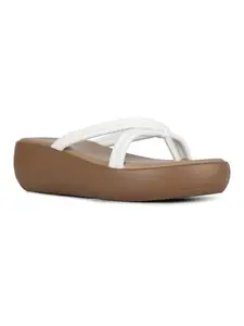Inc.5 Womens White Party Wear Striped Round Toe Wedges Heel Sandals