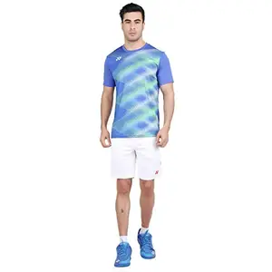 YONEX RM-S092-1706-LS19-S Men's Polyester Badminton Choice of Champion Series T-Shirt, S, (Dazzling Blue)