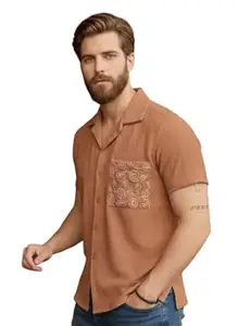 JVX Men Shirt || Embroidered Shirt for Man || Short Sleeve || Summer Style (Available Also Packs) (MS-22-GREY-XL)