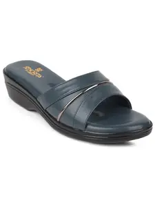 Liberty Senorita LNF 3 Casual Sandal For Women With PU Sole | Stylish and Comfortable Footbed | Durable Summer Footwear for Outdoor Indoor | Ideal for Everyday Wear (Blue 39 EU)