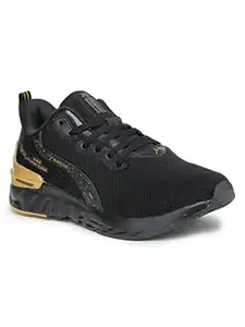 ABROS Men's Liverpool ASSG1020 Sports Shoes- Black/Gold- 9UK