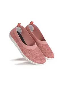 AADI Women's Pink Knitted Outdoor Casual Shoes