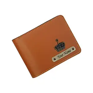 Savri Personalized Leather Men's Wallet with Name & Charm. Gifting on Birthday, Anniversary, & Father's Day. Gift Your Friend, Boyfriend, Husband, Father, or Son. Color - Tan