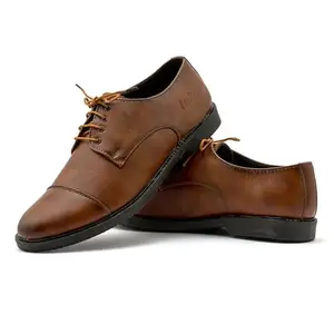 LeeRooy Men's Formal Oxford Derby Office Business Party Shoes for Men (Tan, 9)
