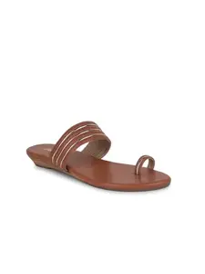 Bata Women's Therese Toe Ring Slippers (5713828_TAN_6 UK)