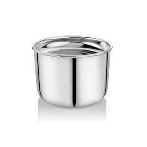 Embassy Stainless Steel Deep Cooker Pot | Suitable for 3 Liters Prestige Outer-lid Pressure Cooker | Capacity - 1500 ml | Dimension - 15x15x10.5 cm
