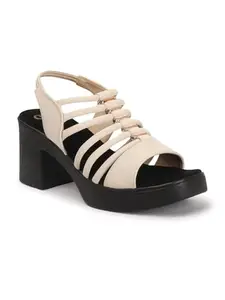 The White Pole Stylish Comfortable Every Occasion Block Heel Sandals For Women & Girls