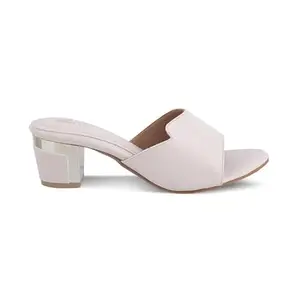 tresmode CUENCA Women's Block Heels Pump Sandals Beige, 7 UK / 40 EU - Open Pointed Toe Ladies Footwear Soft Comfortable Shoes