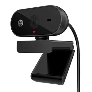 HP 320 FHD Webcam 1080 Full HD 30fps - Plug and Play Setup, Wide-Angle View for Video Calling on Skype, Zoom, Microsoft Teams and Other Apps/ 1 Year Warranty (53X26AA),Black