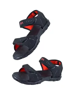 GENIAL Men's Black Comfortable Sandals (6)