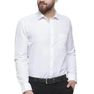 Classic White Formal Shirt, Long Sleeves, Button-Down Collar, Regular Fit
