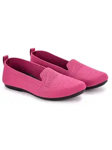 SKITTER Stylish Slip-On Bellies for Women | Comfortable & Lightweight Footwear | Perfect for Office & Casual|Color - Magenta | Size - 4