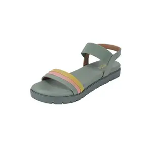 Metro Womens Green Stylish Sandal With Back Strap UK/7 EU/40 (33-1183)