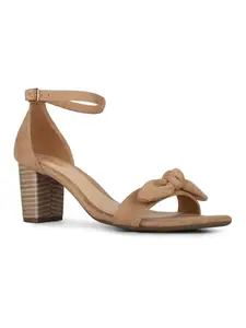 Inc.5 Womens Beige Party Wear Solid Pattern Round Toe Heel Sandals