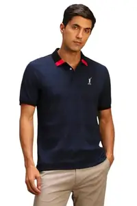 Peter England Men's Regular Fit T-Shirt (PCKPTRGFA76097_Navy