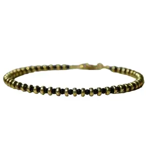 RRJEWELZ Black Spinel Bracelet for Men & Women – 2mm Round Faceted Black Beads – 7 inch with Silver Plated Clasp – Healing, Fashion, Gift, Spiritual, Yoga|LCBR_RR_01220