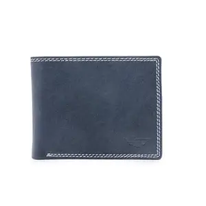 Red Tape | Navy, Dark Grey | Genuine Leather | RFID Protect | RFID Blocking | Two Fold Wallet for Men | Ultra Strong Stitching | 9 Credit Card Slots | | Stylish Purse for Men |  Large Capacity | Travel Purse_RWL544