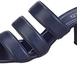 Inc.5 Women Blue Block Heel Thong Sandal