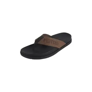 Metro Men's Brown Casual Flip-Flops with Fabric Strap UK/9 EU/43 (16-997)