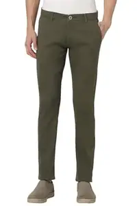 Peter England Men's Mid Rise Skinny Fit Stretchable Everyday Casual Trouser | Scoop Pocket Premium Twill Chinos | Flat Front