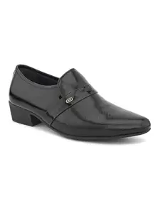 pelle albero Black Leather Slip on Cuban Heel Formal Shoes for Men