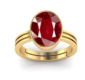 BARMUNDA gems 4.00 Ratti Natural Certified Ruby Manik Gemstone Panchdhatu Ring for Men & Women