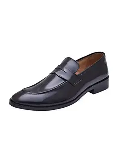 HiREL'S Men's Black Leather Formal Shoes-7 UK/India (40.5 EU) (hirel1161)
