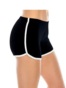 THE BLAZZE Women Sports Shorts Gym Workout Yoga Short (XL, Black)