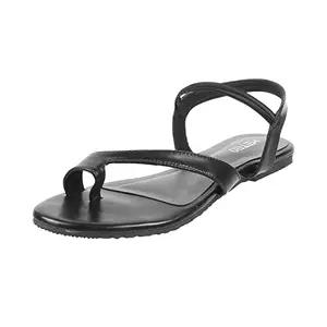 Metro Womens Synthetic Black Sandals (Size (8 UK (41 EU))