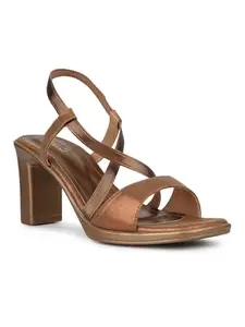 Inc.5 Womens Golden Party Wear Open toe Block Heel Sandals