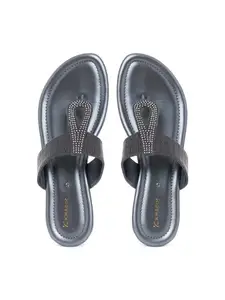 Khadim's Grey Flat Slip On Sandal for Women (6510952)