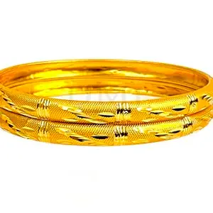 DMJ Premium Gold-Plated Handcrafted Trendy Bangles Jewellery for Women & Girl's (Set Of 2) (DBS205) (2.4)