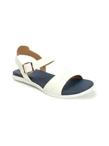 Carlton London Women Sandal,White, UK-5