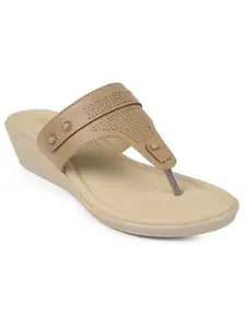 Liberty Senorita AFL 3 Casual Sandal For Women With PVC Sole | Stylish and Comfortable Footbed | Durable Summer Footwear for Outdoor Indoor | Ideal for Everyday Wear (Beige 40 EU)
