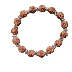Royal Gemstone Natural Rudraksha Oxidized Bracelet Original Certified Round Bead Rudraksha Bracelet For Men & Women रुद्राक्ष ब्रेसलेट ओरिजिनल