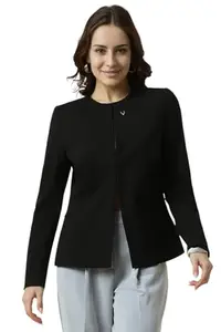 Allen Solly Women's Blazer (AHBZWRGBV40506_Black