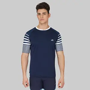 Vector X OMT-194 Men's Polyester Sublimation Round Neck T-Shirt Navy