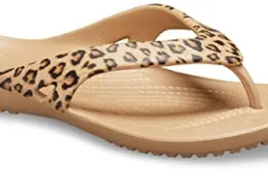 Crocs Women Leopard/Gold Kadee Flip 206398-98R-W8