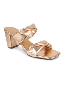 INC.5 Women Rose Gold Embellished Block Heels