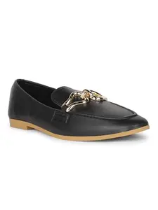 Bata 5516 Amy Loafer Black Casuals Shoes for Women|Family outings|Casual outings|Comfort|reducing Foot Fatigue|Stylish Look Size- 4