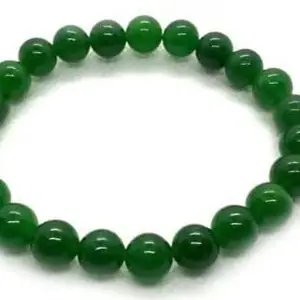 DIVINE ENERGY CONSULTANT Natural Certified Green Jade Bracelet Beads 8 mm Crystal Stone Bracelet for Reiki Healing and Crystal Healing Stones (Color : Green)