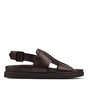 Clarks Sunder Strap Dark Brown Lea, 8